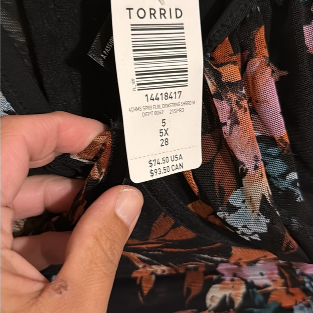 Torrid Black and Multicolor Floral Dress